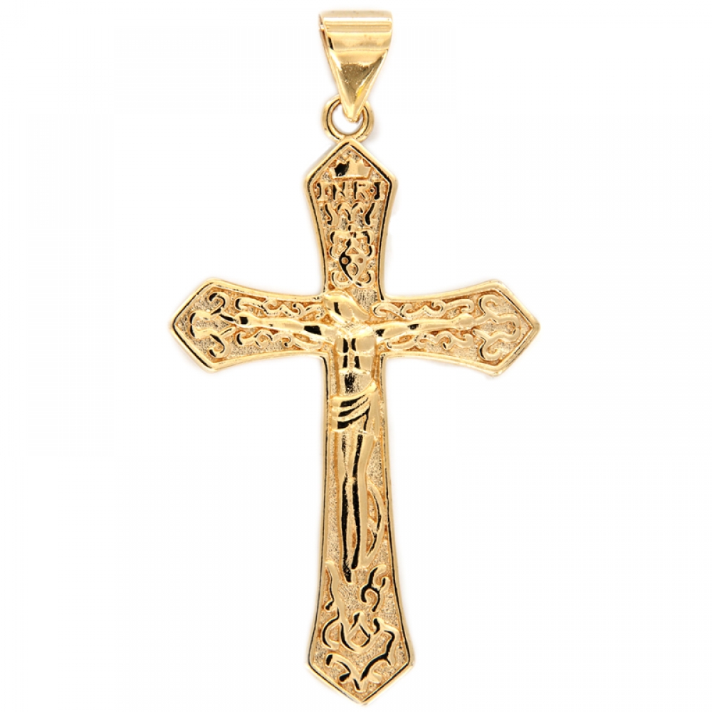 eurosilver - Pendentif Plaqué Or Croix Christ 9901439